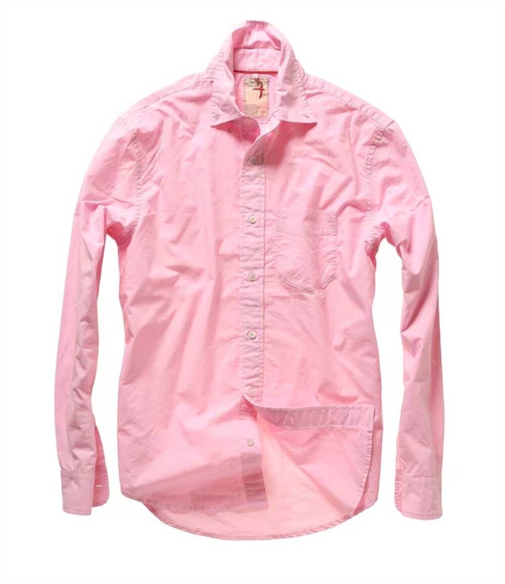 NEW RELWEN men's yarn-dyed poplin shirt in pink